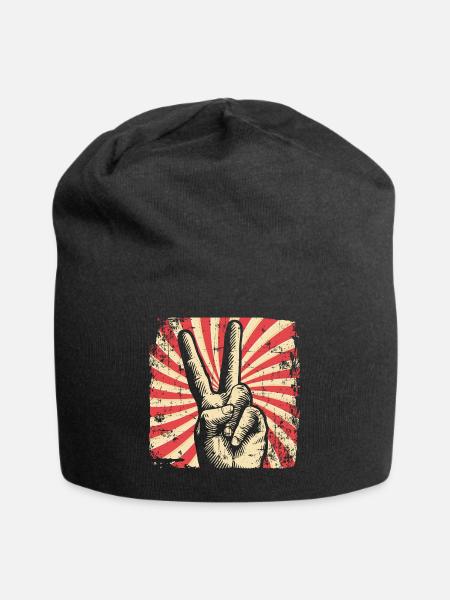 Peace Friedensbewegung - Jersey-Beanie - Schwarz