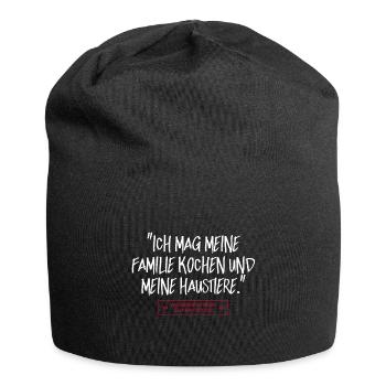 Familie kochen Haustiere Deutsch Lehrer Psycho - Jersey-Beanie - Schwarz - Vorne
