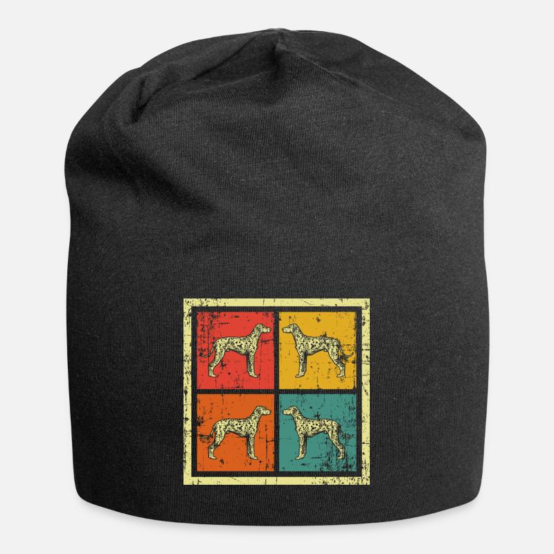 Dalmatiner Hunde - Jersey-Beanie - Schwarz
