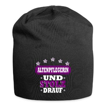 Altenpflegerin - Jersey-Beanie - Schwarz - Vorne