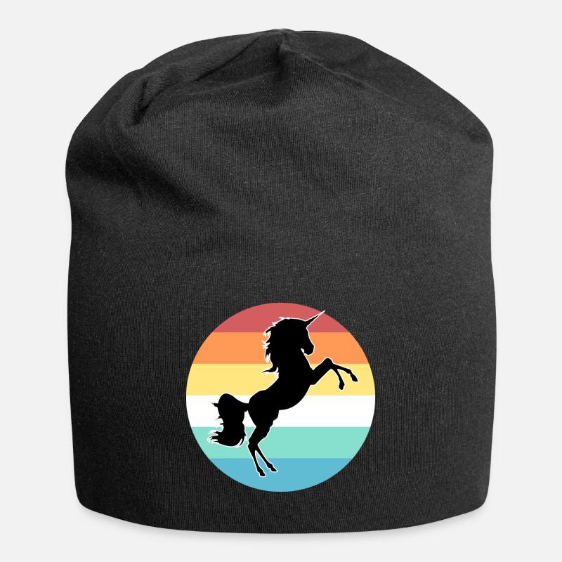 Einhorn - Jersey-Beanie - Schwarz