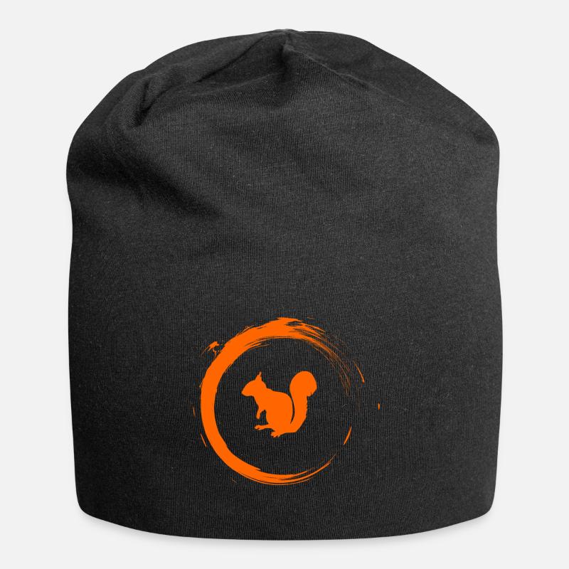 Eichhörnchen - Jersey-Beanie - Schwarz