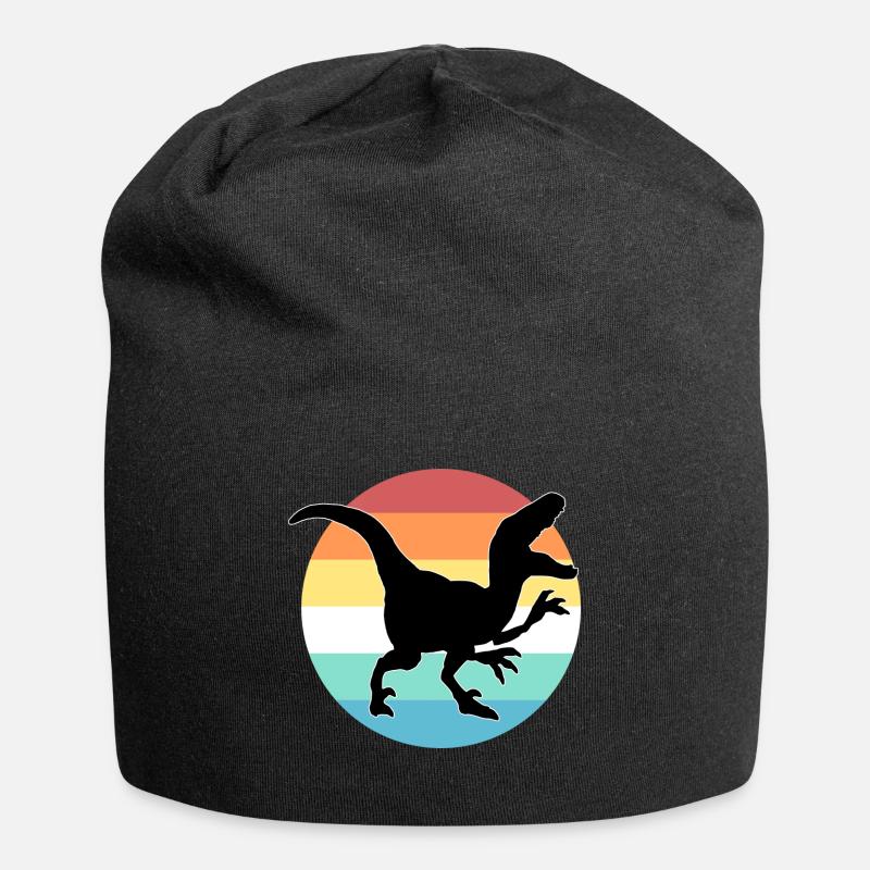 Dinosaurier - Jersey-Beanie - Schwarz