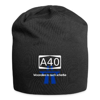 A40 Autobahn - Jersey-Beanie - Schwarz - Vorne