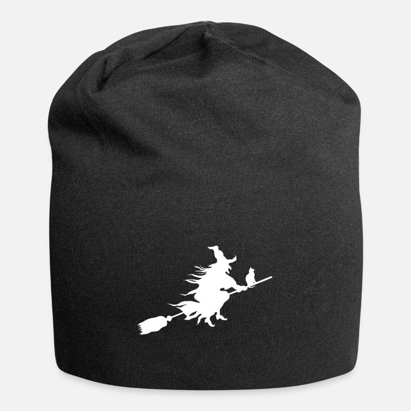 Sorcière sur le balai - Bonnet en jersey - noir