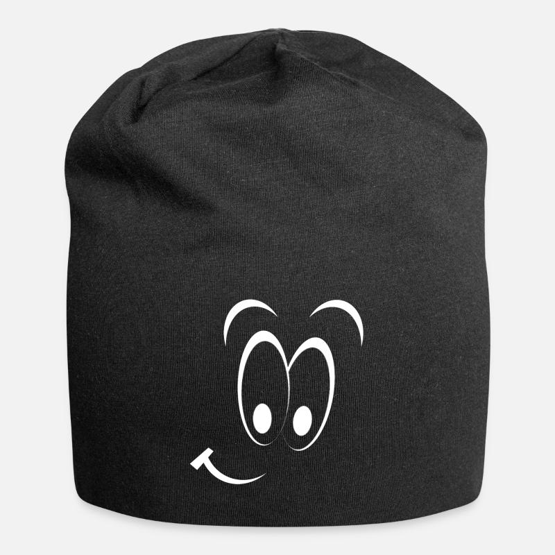 Smiley - Bonnet en jersey - noir