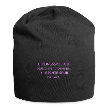 Autobahn | Auto fahren | rechte Spur | Geschenk - Jersey-Beanie - Schwarz - Vorne