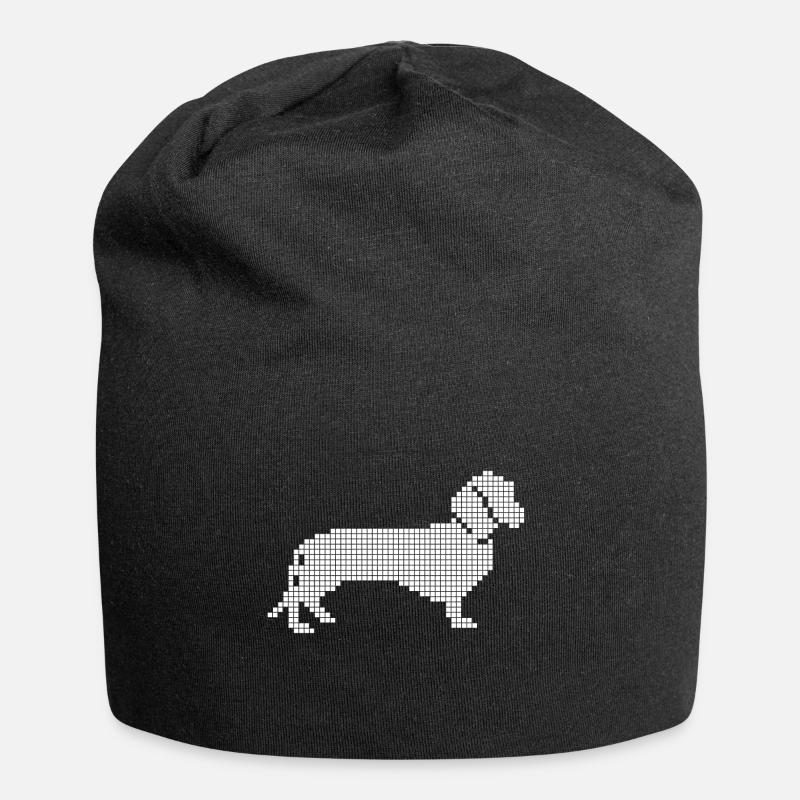 dachshund - Jersey Beanie - black