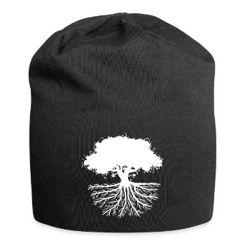 tree roots white - Jersey-Beanie - Schwarz - Vorne