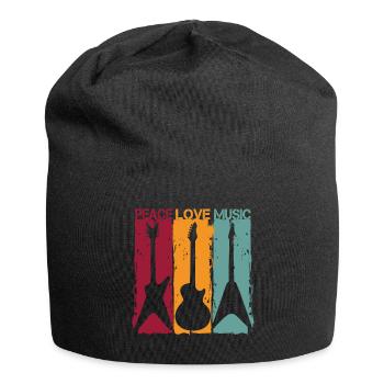 Guitar Retro Vintage - Jersey Beanie - black - Front