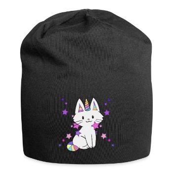 Chat licorne - Bonnet en jersey - noir - Devant