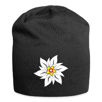 edelweiss - Jersey-Beanie - Schwarz - Vorne