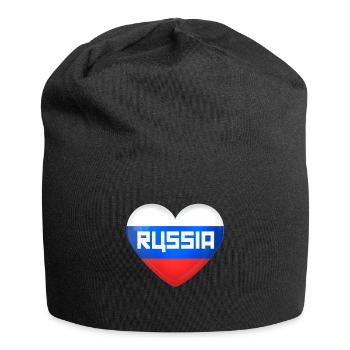 Russia Heart Flag Country Gift Idea - Jersey Beanie - black - Front