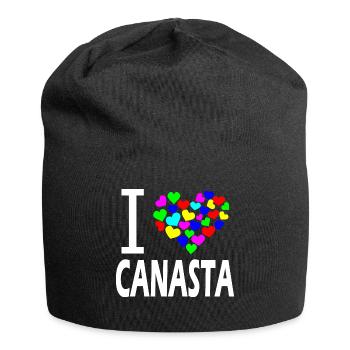 Canasta Kartenspiel Kartenspieler Geschenk idee - Jersey-Beanie - Schwarz - Vorne