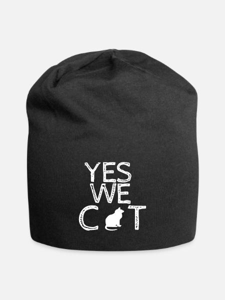 Katzenfreund - Jersey-Beanie - Schwarz