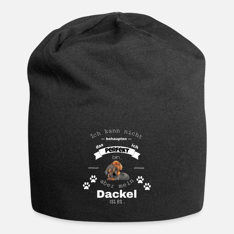 Dackel Spruchshirt und Accessoires - Jersey-Beanie - Schwarz