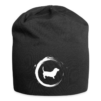 Dackel - Jersey-Beanie - Schwarz - Vorne