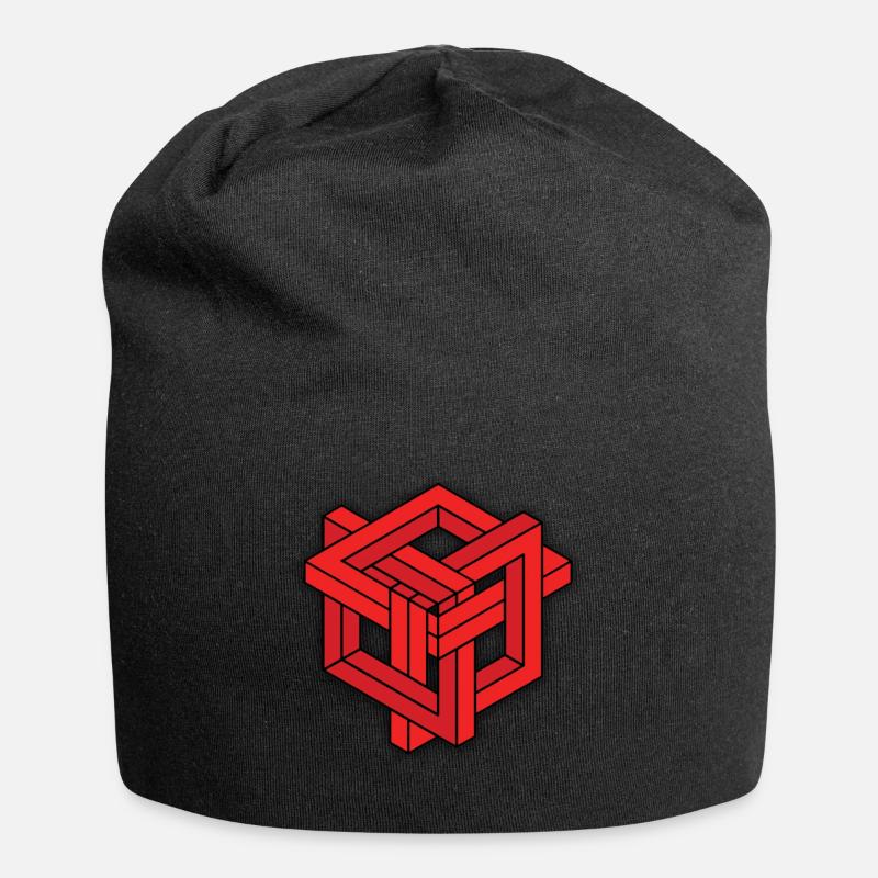 Optical illusion - Jersey Beanie - black
