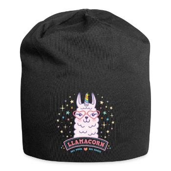 Cadeau de licorne de lama rose Llamacorn Lamacorn - Bonnet en jersey - noir - Devant