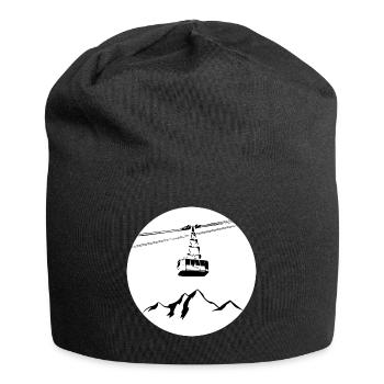 Montagne avec gondole noir - Bonnet en jersey - noir - Devant
