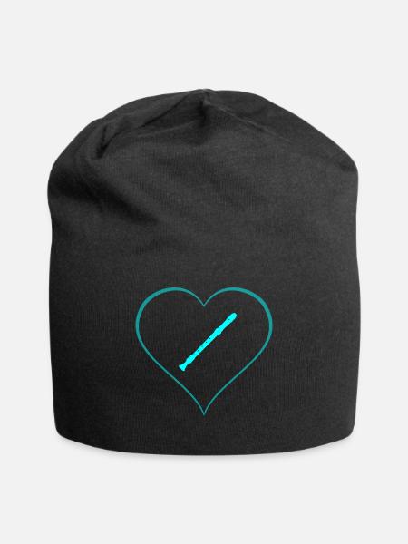 Flöte - Jersey-Beanie - Schwarz