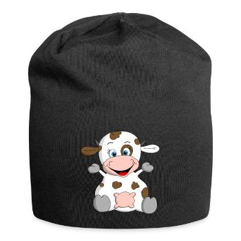 herzige Kuh sagt Muh - Jersey-Beanie - Schwarz - Vorne