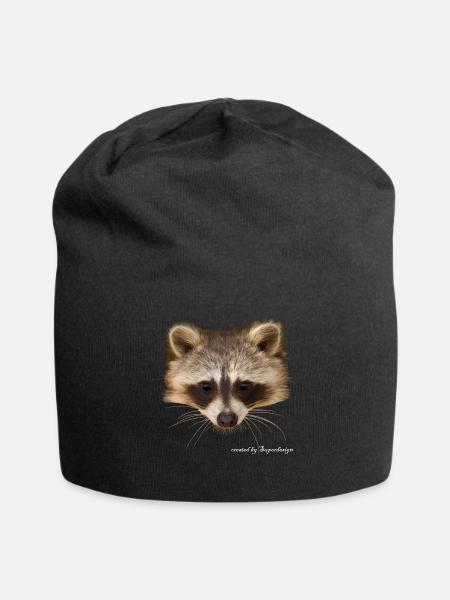 Waschbär - Jersey-Beanie - Schwarz