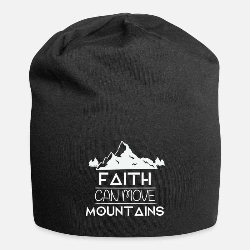 christlich Glaube Jesus Gott Motivation Berge - Jersey-Beanie - Schwarz