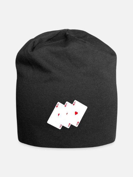 Spielkarten Ass - Jersey-Beanie - Schwarz