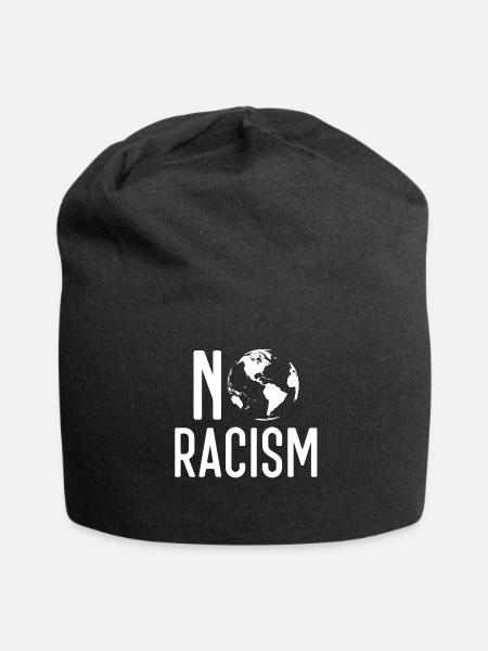 No Racism, kein Rassismus - Jersey-Beanie - Schwarz