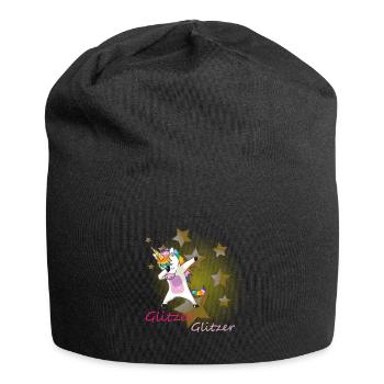 Unicorn Glitter Star Dab - Jersey Beanie - black - Front