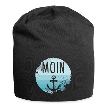 Moin Anker Norden Norddeutschland Hamburg Geschenk - Jersey-Beanie - Schwarz - Vorne