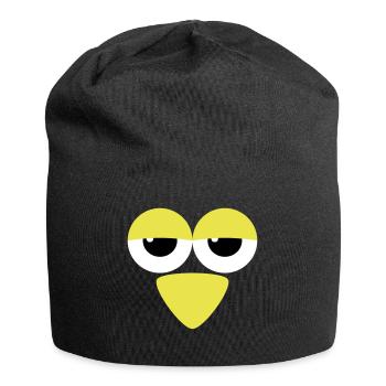 Yeux avec bec - Bonnet en jersey - noir - Devant