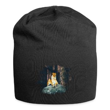 Löwe Fels König Sternzeichen Geschenkidee - Jersey-Beanie - Schwarz - Vorne