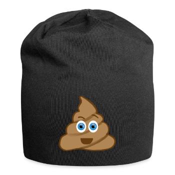 Emoji Kackhaufen Kacke - Jersey-Beanie - Schwarz - Vorne