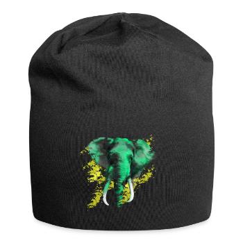 éléphant - Bonnet en jersey - noir - Devant