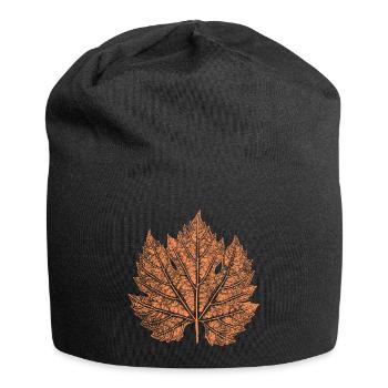 Vin / Feuille / Automne - Bonnet en jersey - noir - Devant