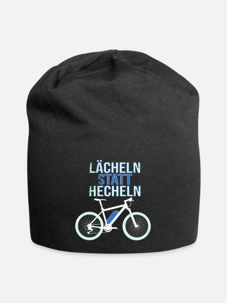 E-Bike - LÄCHELN statt HECHELN - Jersey-Beanie - Schwarz