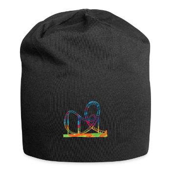 Roller coaster gift idea amusement parks showman - Jersey Beanie - black - Front