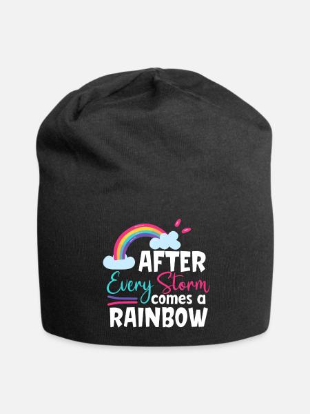 Baby saying after every storm comes a rainbow - Jersey Beanie - black