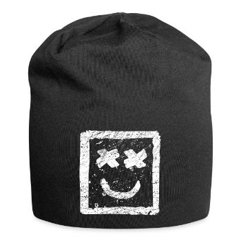 Be Happy Graffiti - Cooles Street Art Punk Smile - Jersey-Beanie - Schwarz - Vorne
