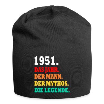 Jahrgang 1951 Vater Opa Geburtsjahr 1951 Geschenk - Jersey-Beanie - Schwarz - Vorne
