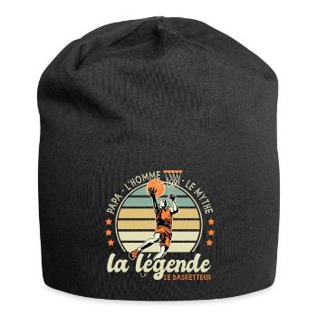 papa homme mythe légende basketteur papa basket - Bonnet en jersey - noir - Devant