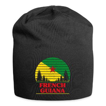 Französisch-Guayana - Jersey-Beanie - Schwarz - Vorne