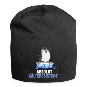 eisbader winterbader eischwimmer kältebad pinguin - Jersey-Beanie - Schwarz - Vorne