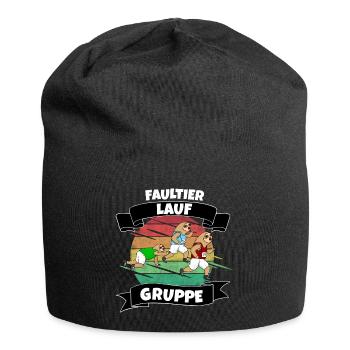 Faultier Lauf Gruppe - Jersey-Beanie - Schwarz - Vorne