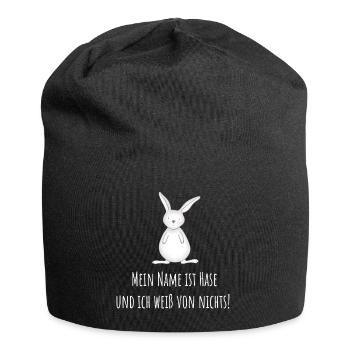 Mein Name ist Hase - Jersey-Beanie - Schwarz - Vorne