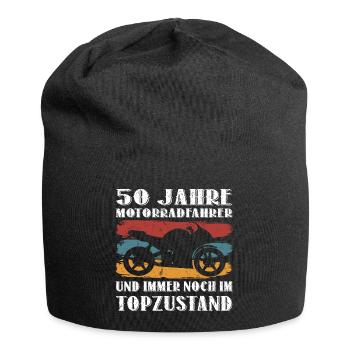 Motorrad Motorräder 50 Jahre 50 Geburtstag Spruch - Jersey-Beanie - Schwarz - Vorne