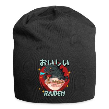 Dino Ramen Japan Dinosaur Japanese Noodles - Jersey Beanie - black - Front