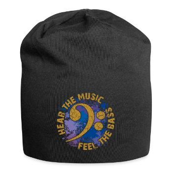 Sentez les basses. Clef de fa - Bonnet en jersey - noir - Devant